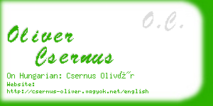 oliver csernus business card